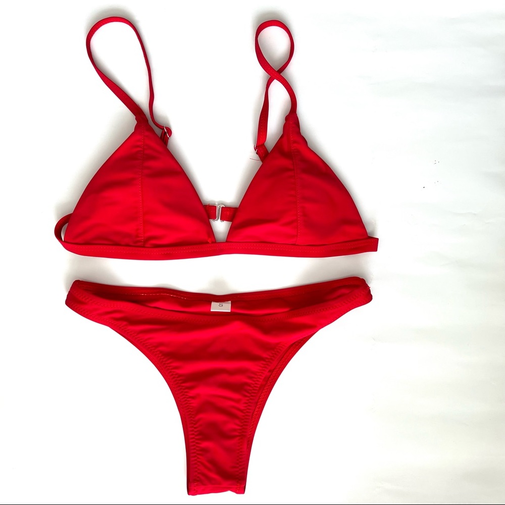 Swim Swimwear Bikini V-bar Top Cheeky Brazilian High Leg Bottom